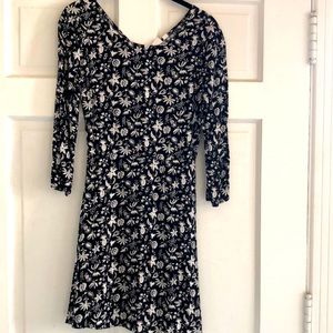 Black White Grey Floral Dress